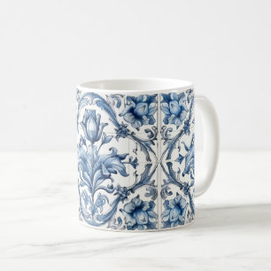 Niederländisches Holland Blaues Tulpenmuster Kaffeetasse