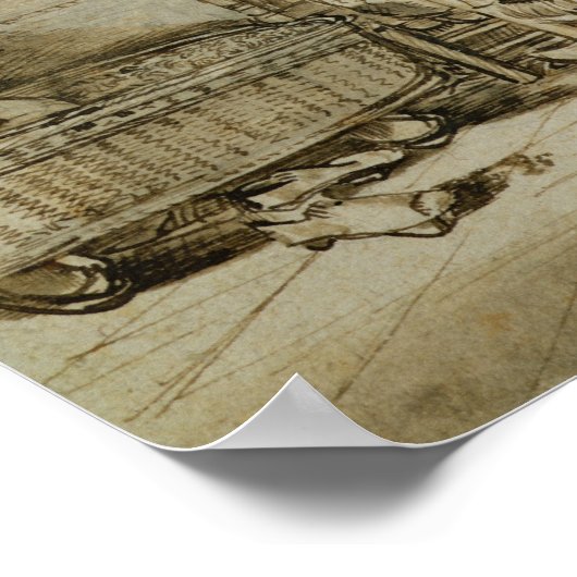 Niederländisches Inneres, 1617 Poster (Ecke)