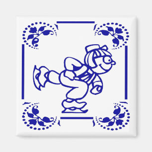 Niederländisches Jungen-Eis-Skaten Magnet