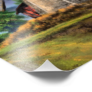 Niederländisches Landschaft-Windmühlen-Poster Fotodruck