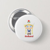 Niederländisches Mädchen Button (Vorne & Hinten)