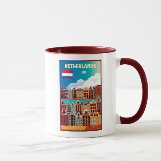 Niederländisches Reise-Plakat Tasse (Rechts)