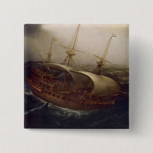 Niederländisches Schlachtschiff in einem Sturm Button
