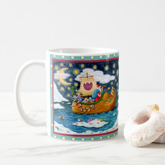 NIEDERLÄNDISCHES SCHUHSCHIFF, EISBERGE, WALE, TEDD KAFFEETASSE (Mit Donut)
