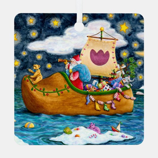 NIEDERLÄNDISCHES SCHUHSCHIFF, EISBERGE, WALE, TEDD ORNAMENT AUS METALL (Rückseite)