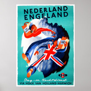 Niederländisches Vintages Reise-Plakat Englands Poster