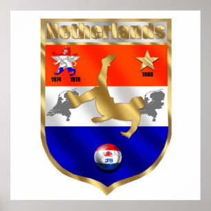 Niederländisches voetbal Schildemblem des Poster