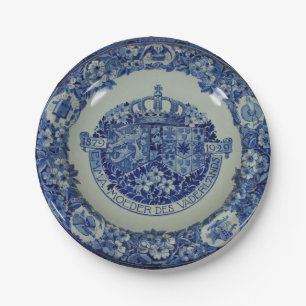 NIEDERLÄNDISCHES WAPPEN BLAU DELFT PAPIERPLATTE PAPPTELLER