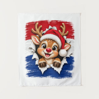 Niederländisches Weihnachtsrentier Wandteppich