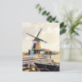 Niederländisches Windmühle Postkarte (Stehend Vorderseite)