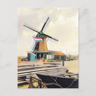 Niederländisches Windmühle Postkarte