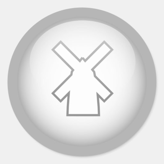 Niederländisches Windmühle Runder Aufkleber (Vorderseite)