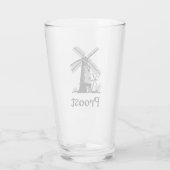 Niederländisches Windmühlen-Design Glas (Rückseite)