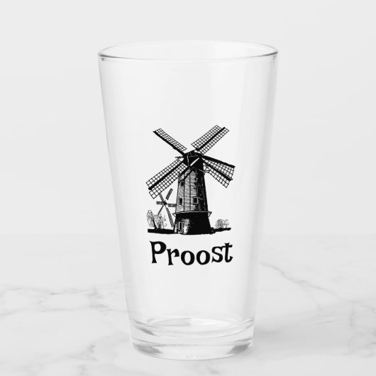 Niederländisches Windmühlen-Design Glas (Vorderseite)