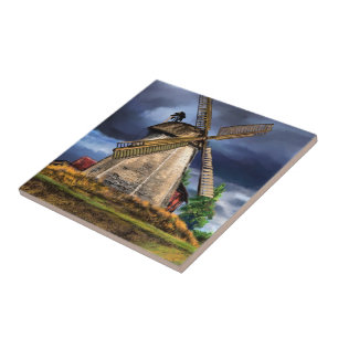 Niederländisches Windmühlen-Keramikfliesenbild Fliese