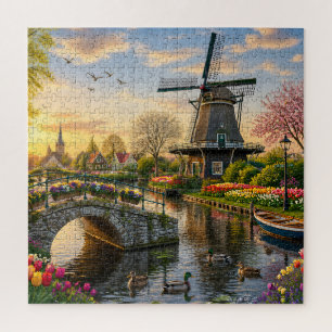 Niederländisches Windmühlenkanal-Puzzle Puzzle