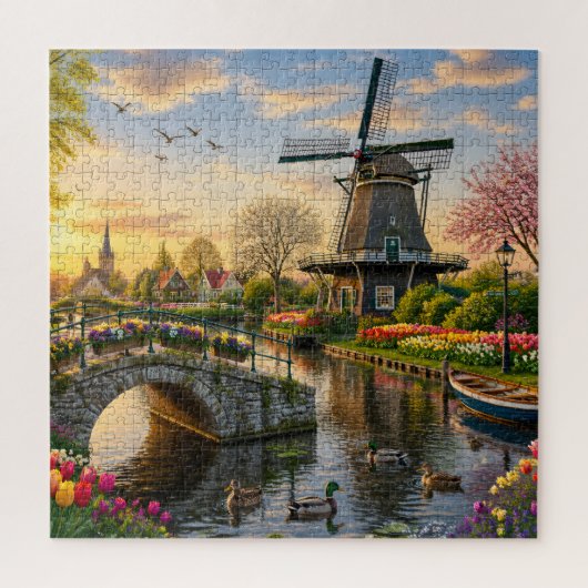 Niederländisches Windmühlenkanal-Puzzle Puzzle (Vertikal)