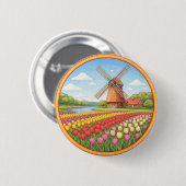 Niederlands Blumenfelder Button (Vorne & Hinten)