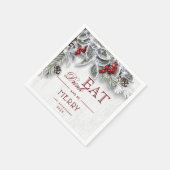 Niederlassung Mistletoe Rustic Frohe Weihnachtsfei Serviette (Ecke)