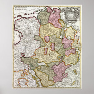Niederrhein-Westfalen Karte Poster