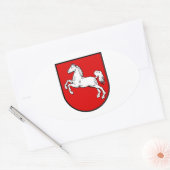 Niedersachsen (Deutschland) Wappen-Coat Ovaler Aufkleber (Umschlag)