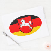 Niedersachsen Flagge mit Wappen Ovaler Aufkleber (Umschlag)