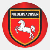 Niedersachsen-Flagge Runder Aufkleber (Vorderseite)