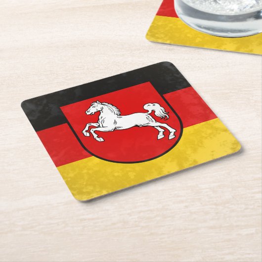 Niedersachsen Rechteckiger Pappuntersetzer (angewinkelt)