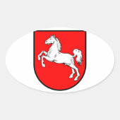 Niedersachsen Wappen Ovaler Aufkleber (Vorderseite)