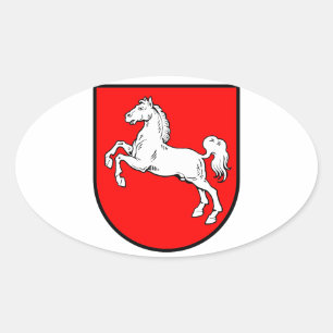 Niedersachsen Wappen Ovaler Aufkleber