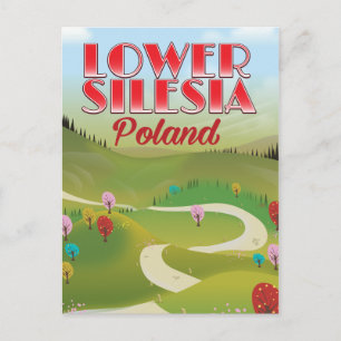 Niederschlesien Polen Reiseplakat Postkarte