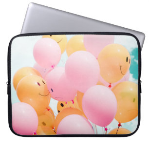 Niederwinkelballoons aus rosa und orangefarbenen F Laptopschutzhülle