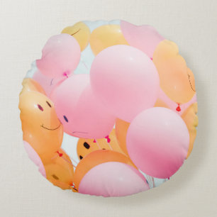Niederwinkelballoons aus rosa und orangefarbenen F Rundes Kissen