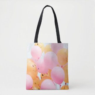 Niederwinkelballoons aus rosa und orangefarbenen F Tasche