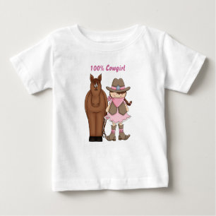 Niedlich 100% Cowgirl und Horse Baby T - Shirt