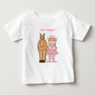 Niedlich 100% Cowgirl und Horse Baby T - Shirt