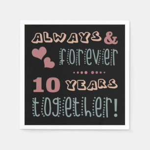 Niedlich 10. Hochzeitstag Serviette