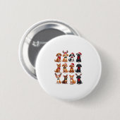 Niedlich 12 Hunde Weihnachten Hund Liebhaber Weihn Button (Vorne & Hinten)