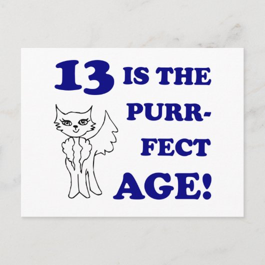 Niedlich 13. Geburtstag Gegenwart Postkarte (Vorderseite)