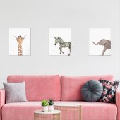 Niedlich 16x20 Safari Jungle Animal Watercolor Kin Bilderwand Sets (Wohnzimmer)