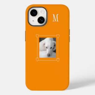 Niedlich 1 Foto Hund Single Initial Orange iPhone 14 Hülle
