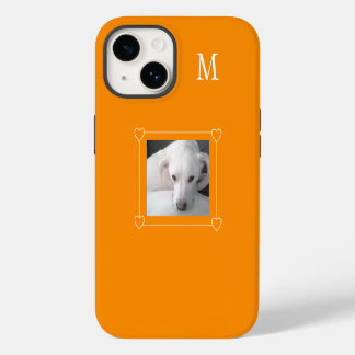 Niedlich 1 Foto Hund Single Initial Orange iPhone 14 Hülle