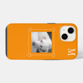 Niedlich 1 Foto Hund Single Initial Orange iPhone Hülle (Rückseite (Horizontal))