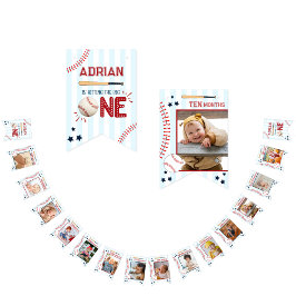 Niedlich 1. Geburtstag 12 Monat Foto Meilenstein J Wimpelkette