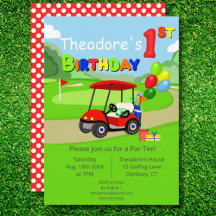 Niedlich 1. Geburtstag Red Golf Cart Boy's
