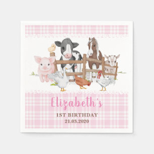Niedlich 1. Geburtstagsfarm Animes Barnyard Kinder Serviette