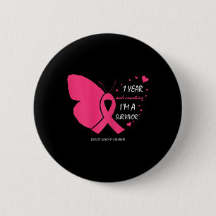 Niedlich 1 Jahr Brustkrebs - Gratis Pink Survivor Button