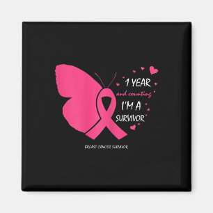 Niedlich 1 Jahr Brustkrebs - Gratis Pink Survivor  Magnet