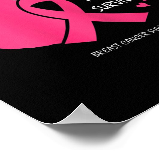 Niedlich 1 Jahr Brustkrebs - Gratis Pink Survivor  Poster (Ecke)