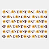 Niedlich 1 Sonnenblume 1. Geburtstag Geschenkpapier Set (Vorderseite)